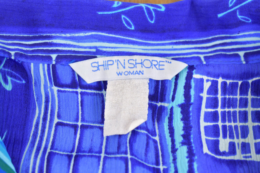 Vintage 1980s Ship n Shore Womens Button Up Shirt