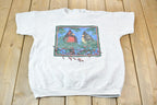 Vintage 1990s Winter Cardinal Scene Lee Short Sleeve Crewneck Sweater