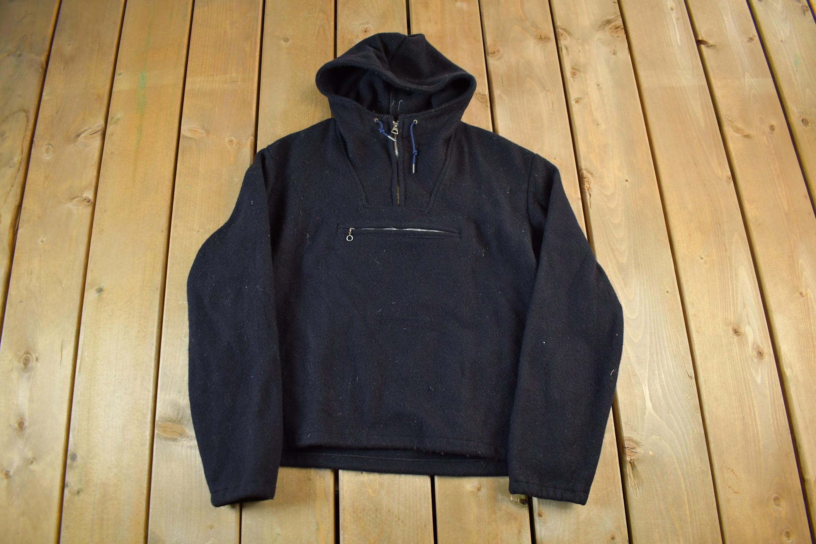 Vintage 1960s Grandstander By Campus Wool Anorak Hoodie Men's Small