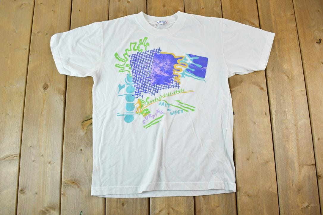 Vintage 1990s Diadora Graphic Soccer T-Shirt