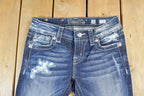 Vintage Y2K Miss Me Bedazzled Low Rise Skinny Jeans Size 26x31