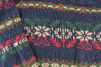 Vintage 1990s LL Bean Heavy Knit Crewneck Sweater Men's L / 90's Abstract Pattern 3D Knitted Sweatshirt