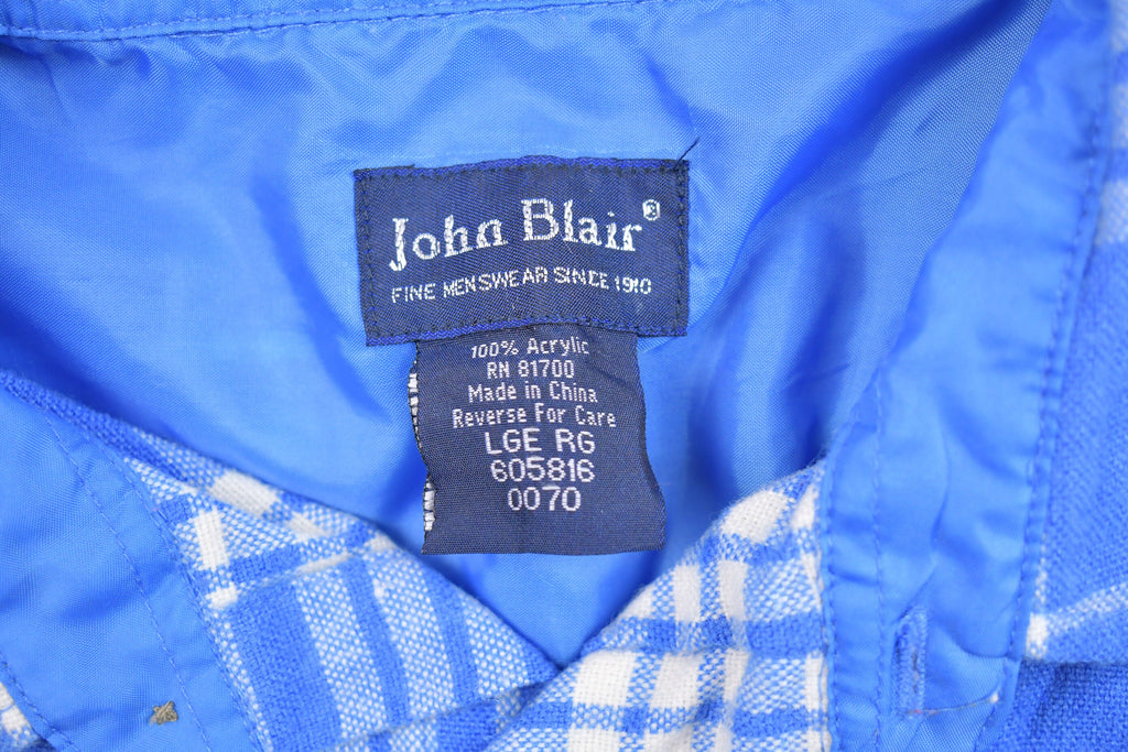 Vintage 1990s John Blair Plaid Lined Button Up Shirt