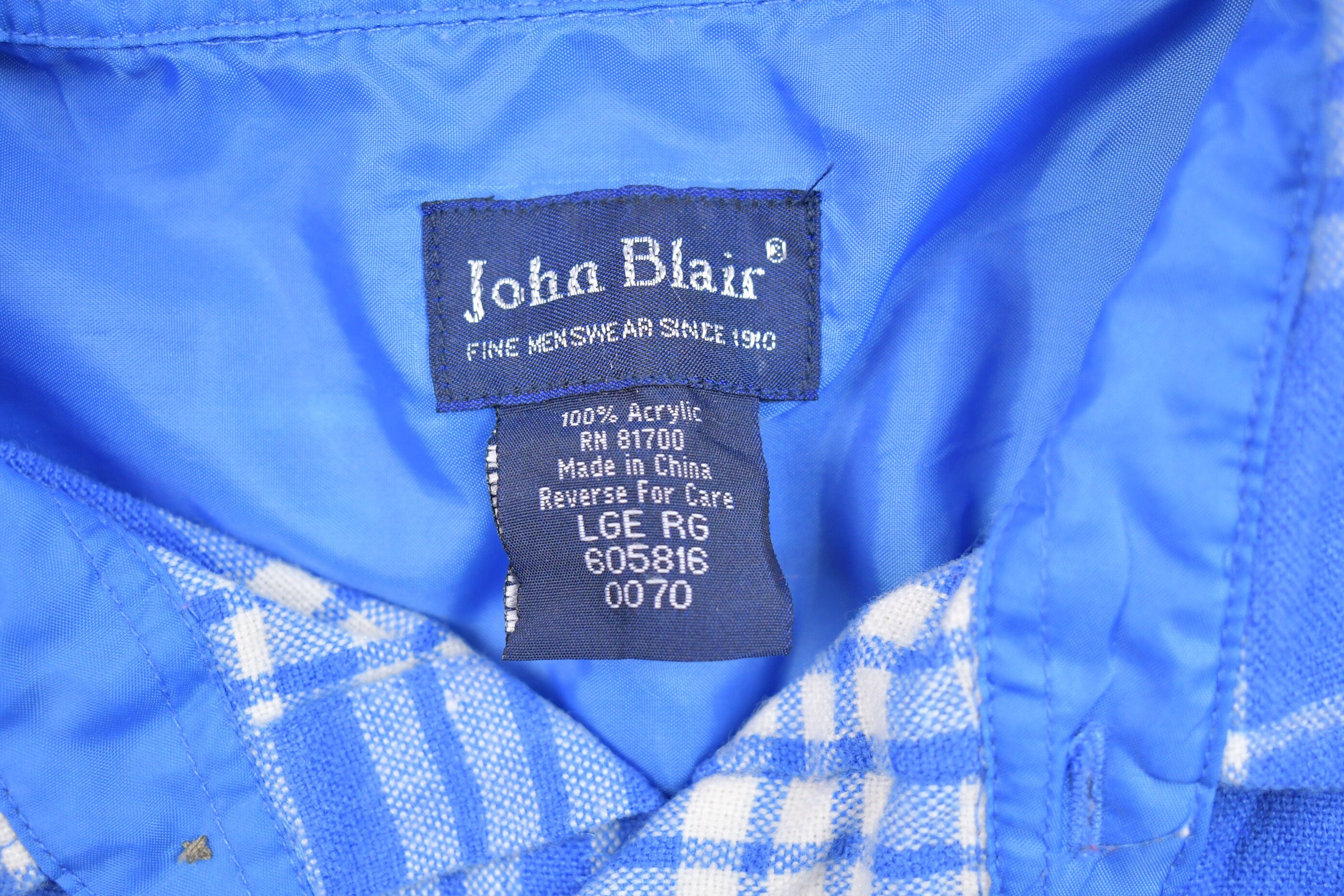 Vintage 1990s John Blair Plaid Lined Button Up Shirt