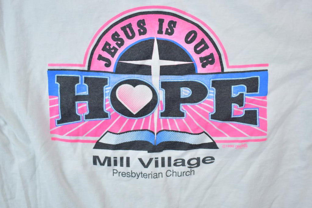 Vintage 1990s Jesus Is Our Hope Mill Village Souvenir T-Shirt  Streetwear  Made In USA  Vacation Tee  Travel T Shirt