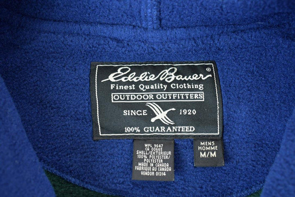 Vintage 1990s Eddie Bauer Fleece Outdoorsman Hoodie Sweater  90s Sweater  Streetwear  Hiking  Fleece Zip up