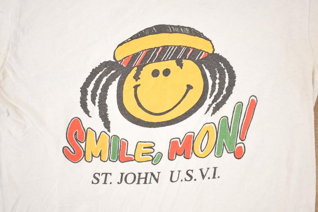 Vintage 1990s Smile Mon US Virgin Islands Souvenir Travel T-Shirt Youth M