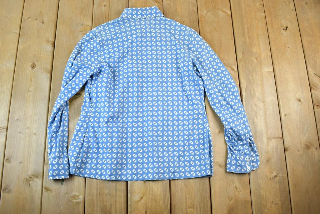 Vintage 1960s Abstract Pattern Button Up Fancy Style Shirt