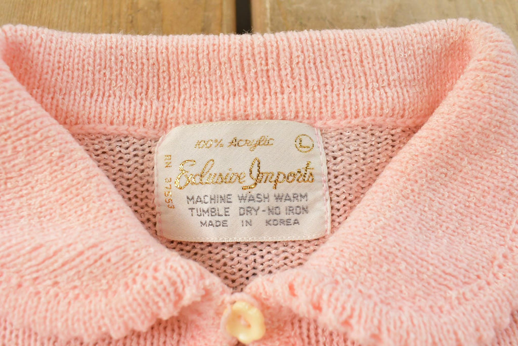 Vintage 1970s Exclusive Imports Knit Collared Crewneck Sweater Women's S