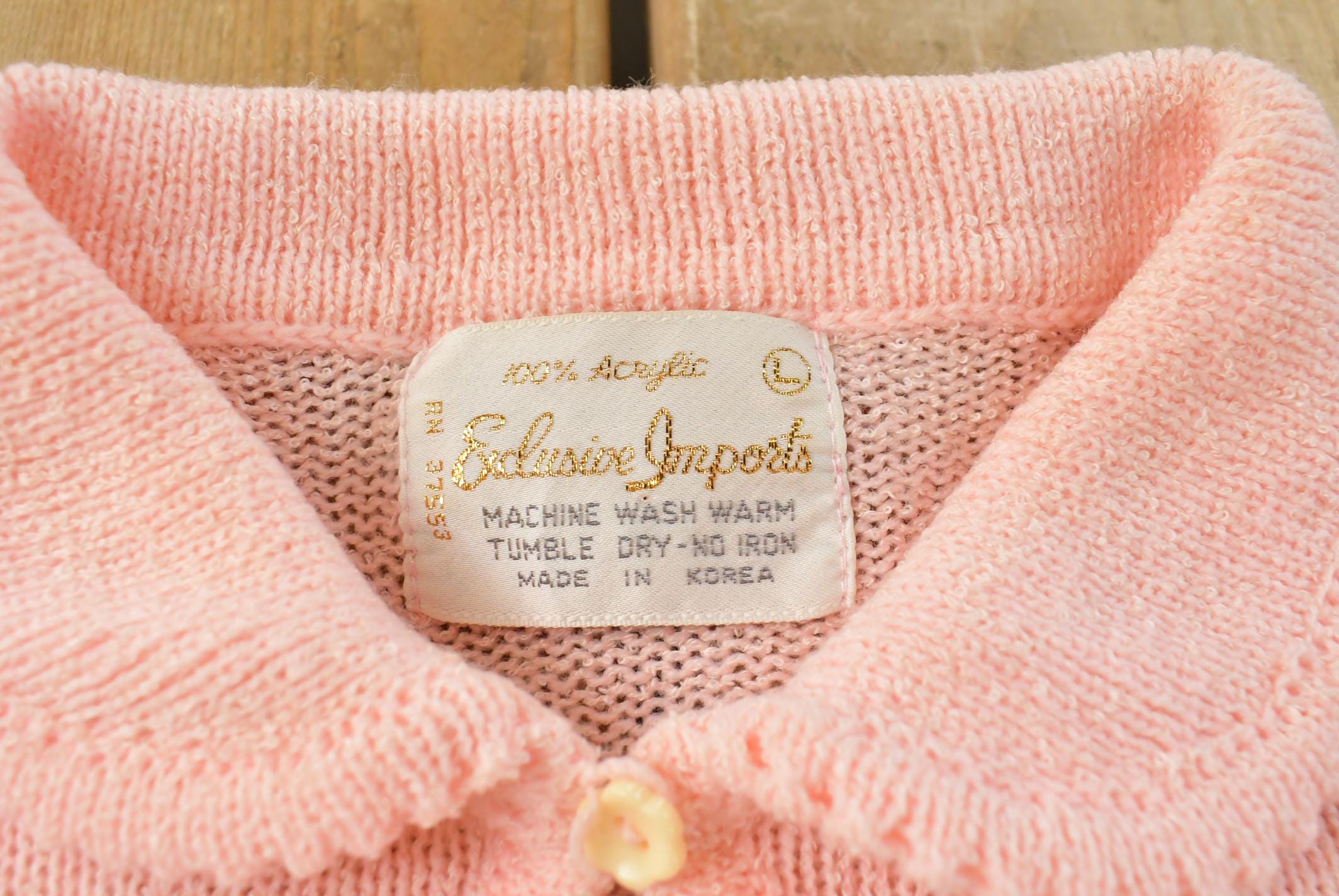 Vintage 1970s Exclusive Imports Knit Collared Crewneck Sweater Women's S