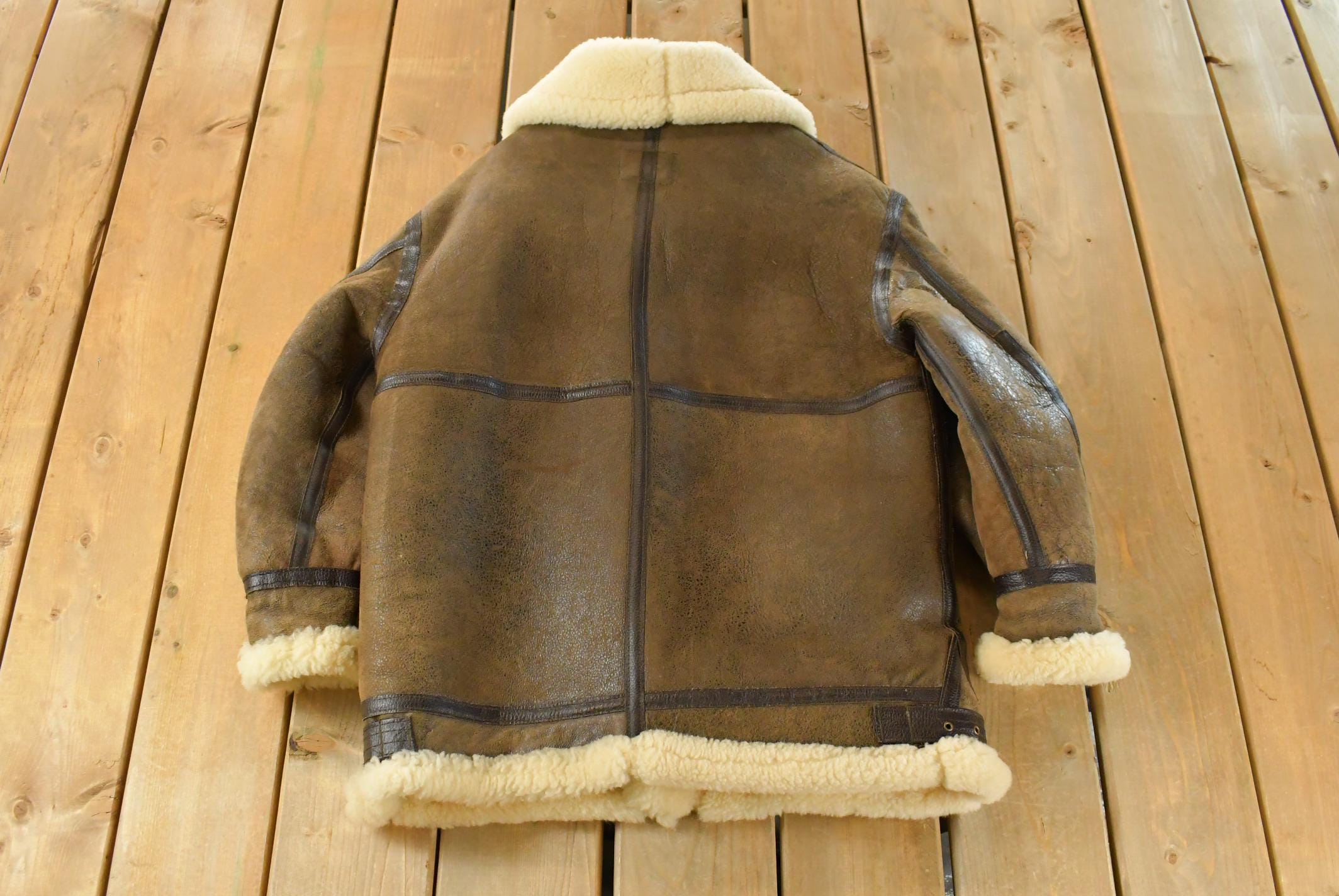 Vintage 1970s Avirex Type B-3 Mouton Sherpa Liend Shearling Coat Men's M