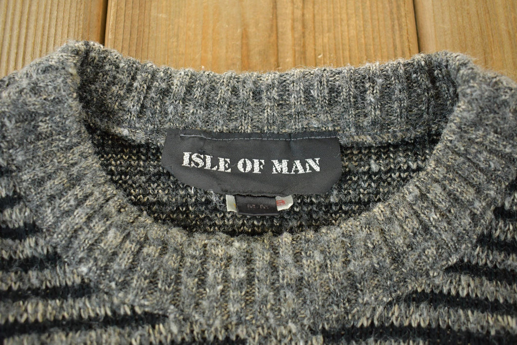 Vintage 1990s Isle of Man Knit Abstract Pattern Crewneck Sweater