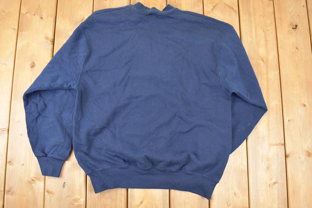 Vintage 1990s Members Mark Blank Navy Crewneck Sweatshirt Mens L