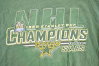 Vintage 1998 Dallas Stars Stanley Cup Champions Souvenir Graphic Print T-Shirt Men's L