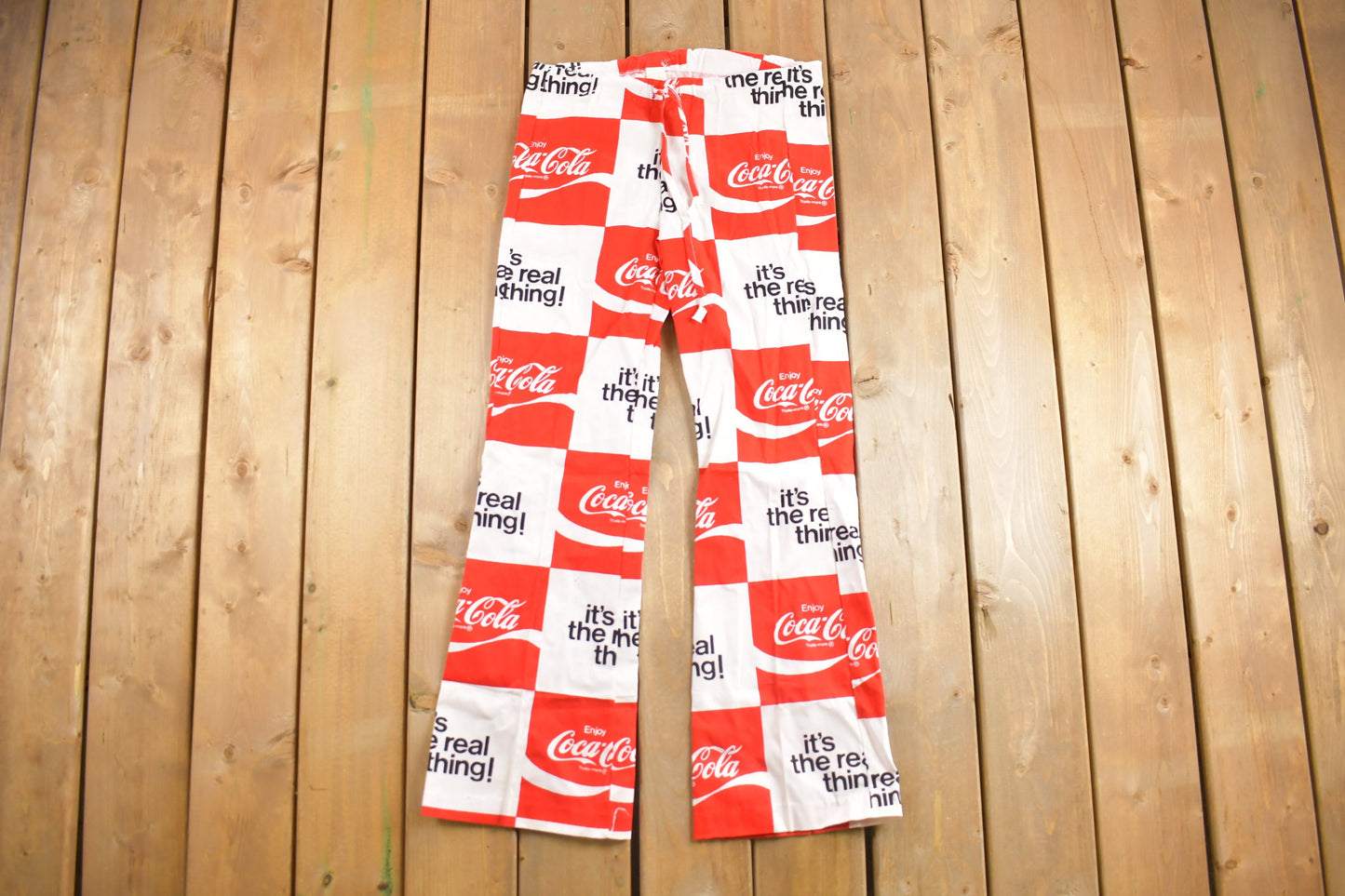 Deadstock Vintage 1970s Coca Cola Flared Trousers Size 32 x 31.5 / 70s Pants / True Vintage Coke / Vintage Flares / 60s /The Real Thing /