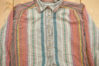 Vintage 1990s Cabin Creek Petite Striped Half Button Up Shirt