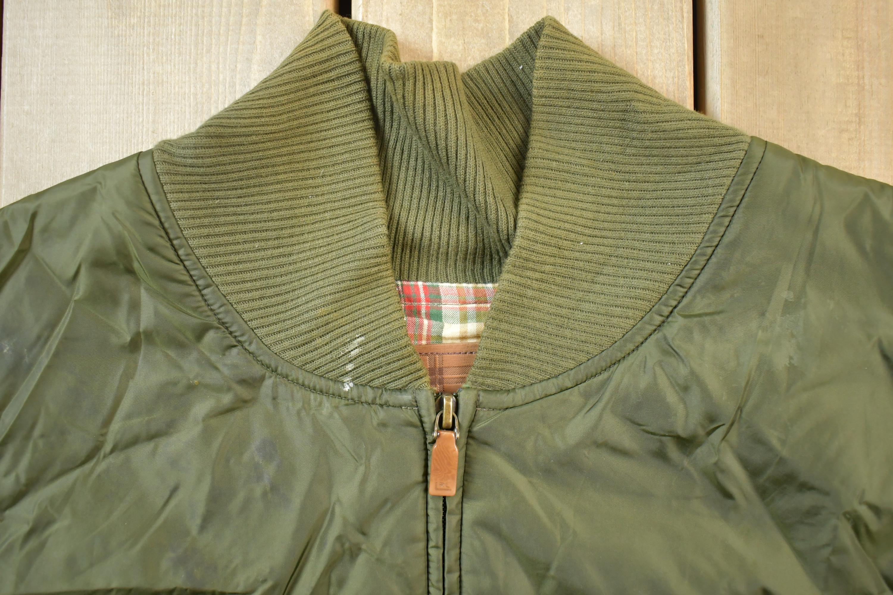 Vintage 1990s Lauren Hunter Green Plaid Blanket Lined Puffer Vest