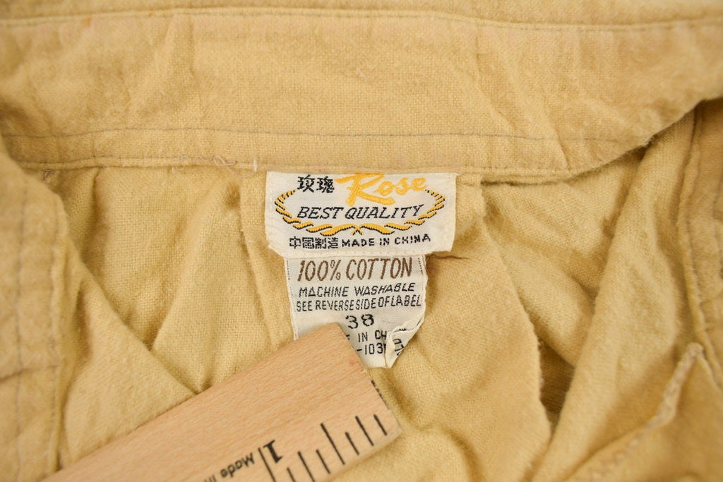 Vintage 1990s Mustard Blank Button Up Shirt
