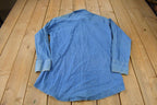 Vintage 1990s Saddle King Western Denim South Western Style Pearl Snap Button Up Rodeo Shirt