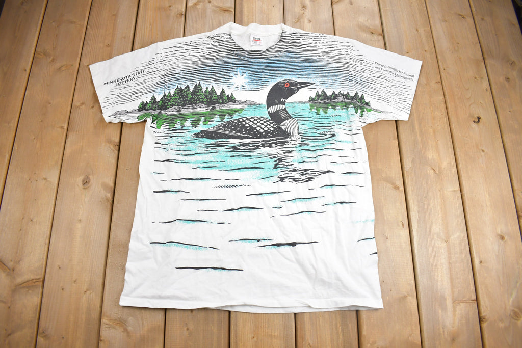 Vintage 1990s All Over Print Duck Theme T Shirt
