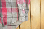 Vintage 1990s Wrangler Western Plaid Flannel Pearl Snap Shirt Men's Large