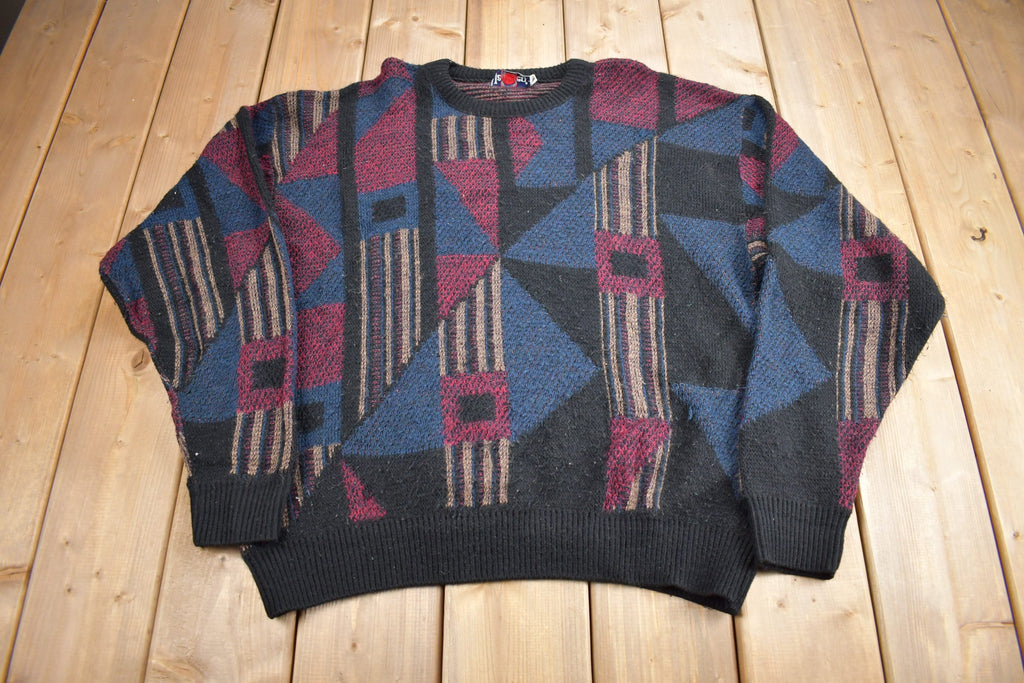 Vintage 1990s Jantzen Abstract Knit Crewneck Sweater