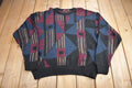 Vintage 1990s Jantzen Abstract Knit Crewneck Sweater  Vintage 90s Crewneck  All Over Pattern  Colourful Sweatshirt  Made In USA