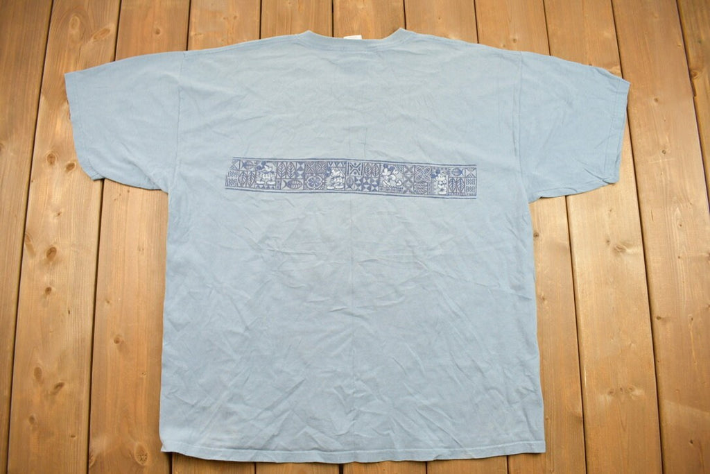 Vintage 1990s Disney Mickey Mouse Hawaiian Tribal Graphic T-Shirt  Streetwear  Retro Style  Disney Land Vintage  90s Graphic Tee