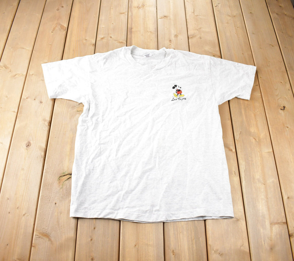 Vintage 1990s Disney Mickey Mouse Las Vegas Embroidered T-Shirt Made In USA Size XL