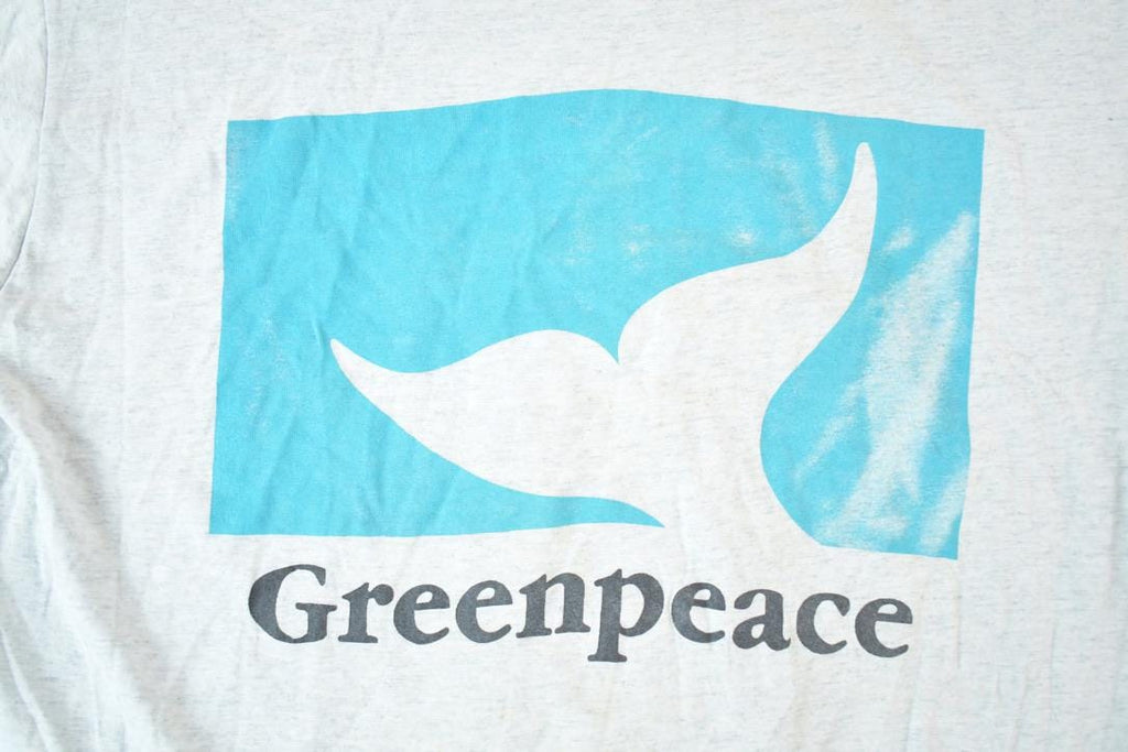 Vintage 1990s Greenpeace T-Shirt Mens M: Whale Tail Graphic