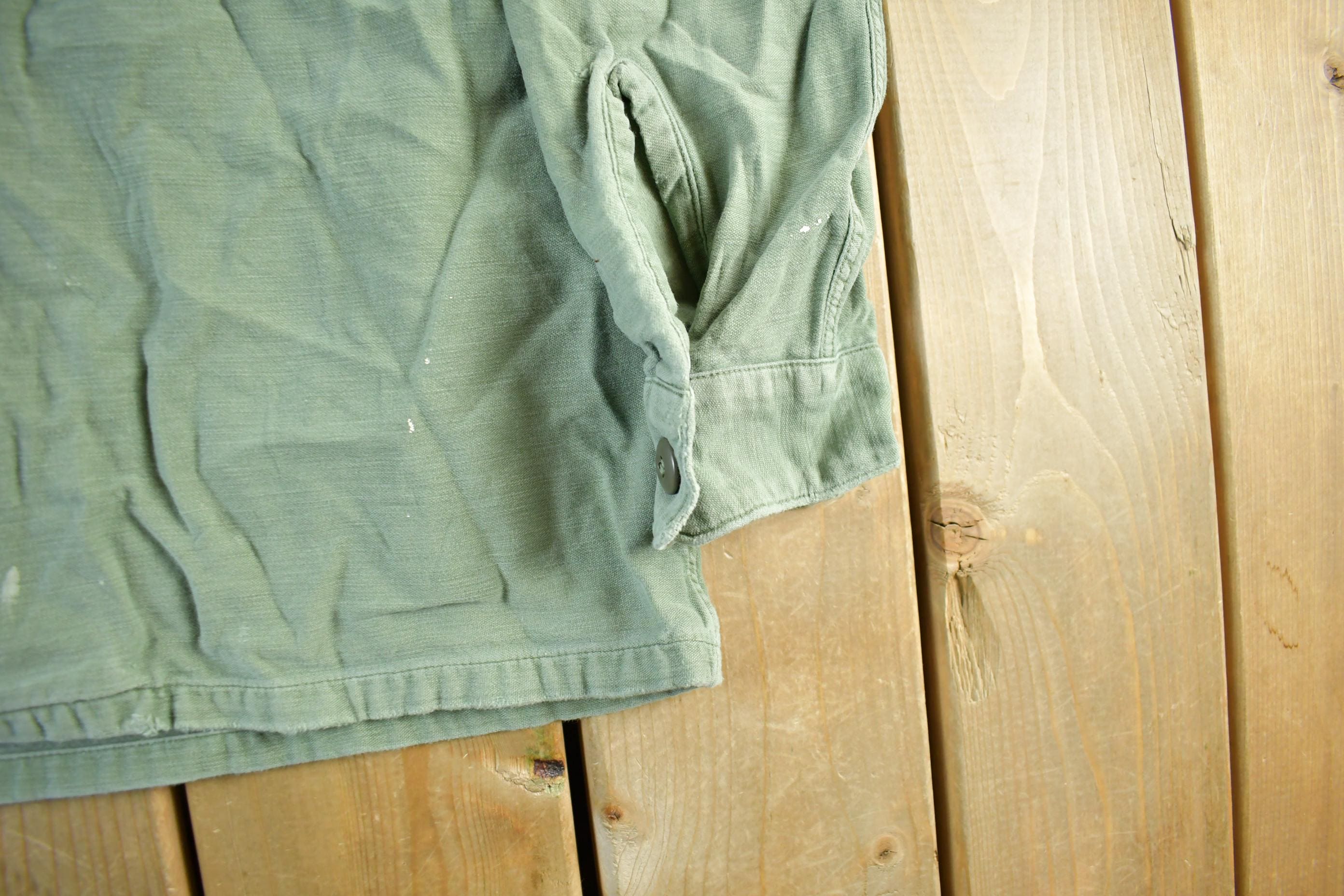 Vintage 1960s OG-107 Military Sateen Shirt Men's M-L