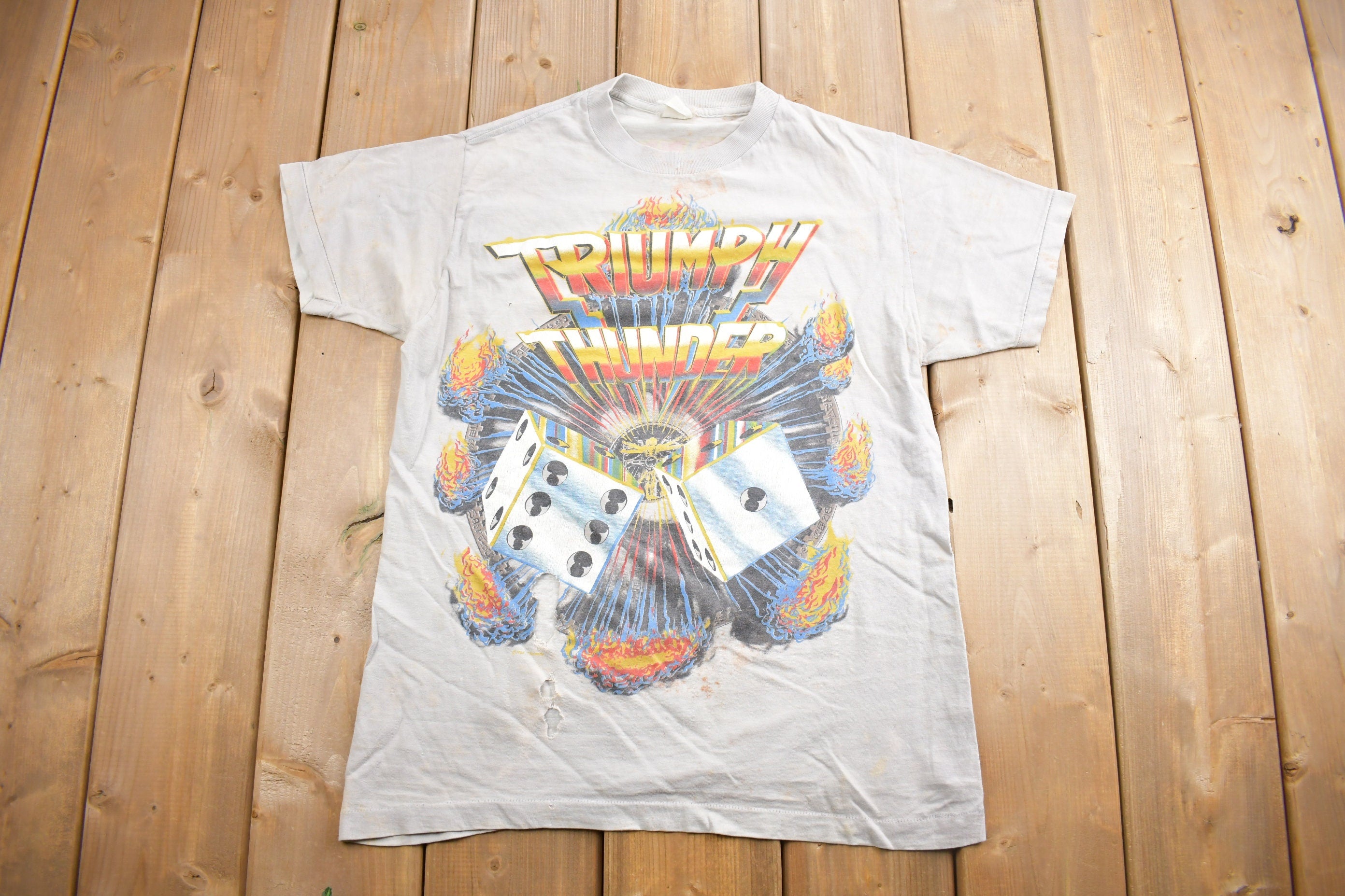 Vintage 1985 Thunder Seven By Triumph World Tour Band T-shirt