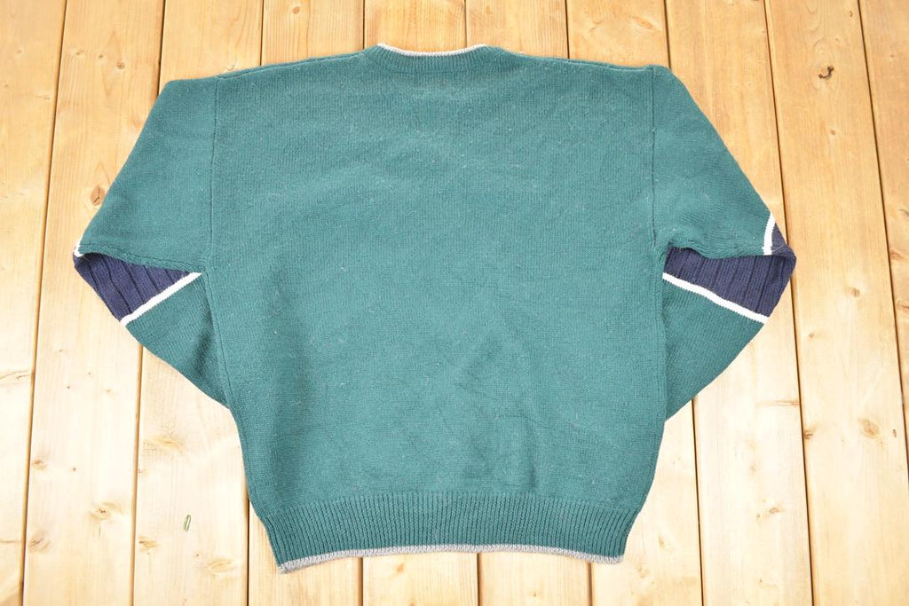 Vintage 1990s Pendleton Snowflake Wool Cable Knit Crewneck Sweater Men's L
