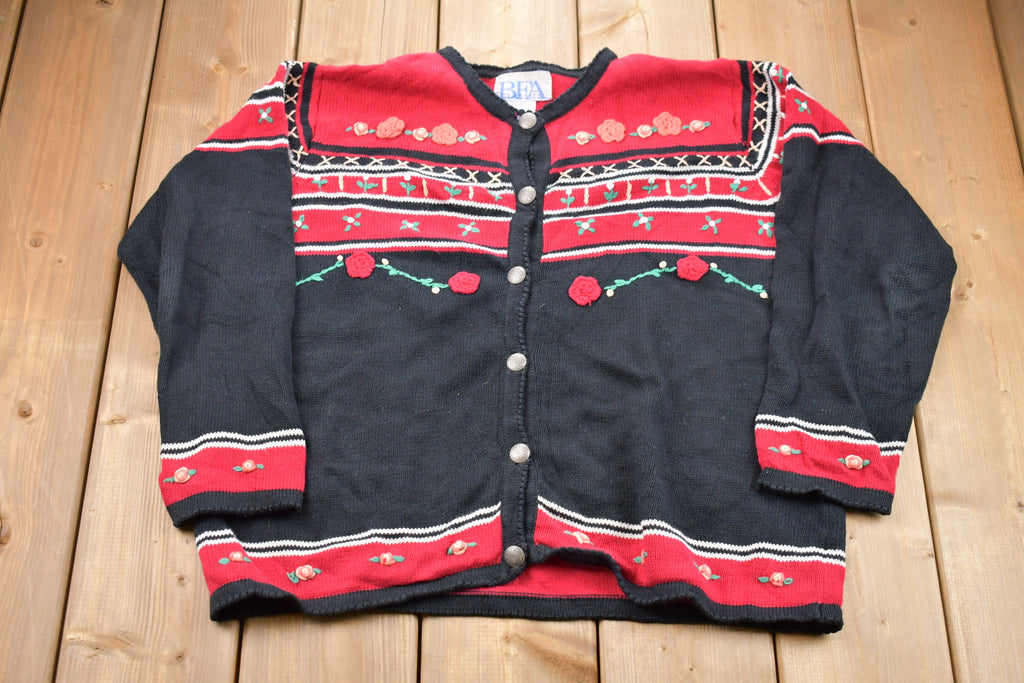 Vintage 1990s BFA Classic Floral Knitted Sweater