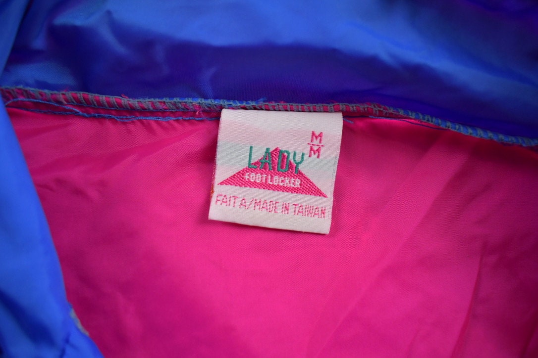 Vintage 1980s Lady Footlocker Color Block Windbreaker Jacket Size M