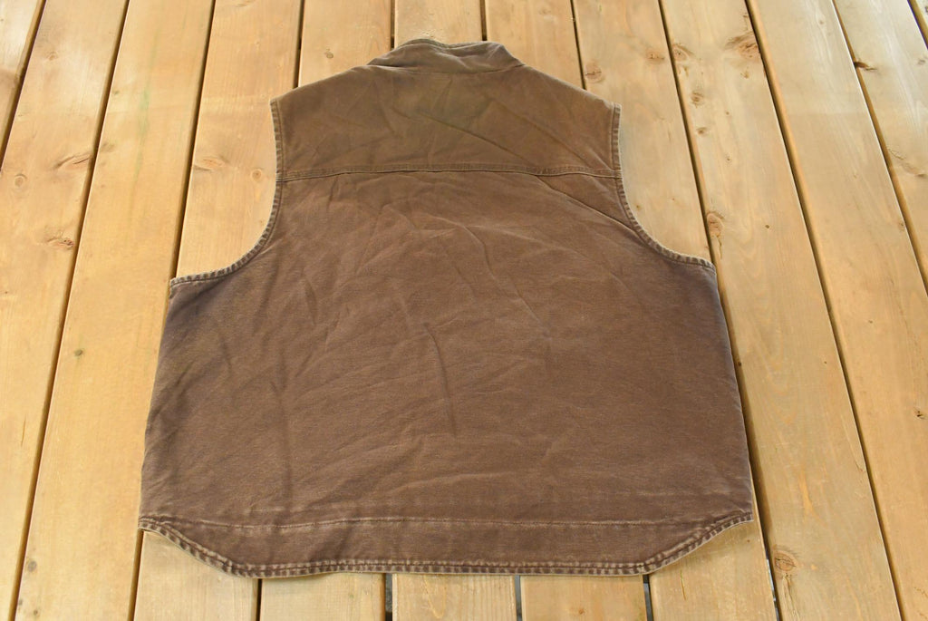 Vintage 2000s Carhartt Sun Faded Distressed Sherpa Lined Jacket Vest Mens 2XL