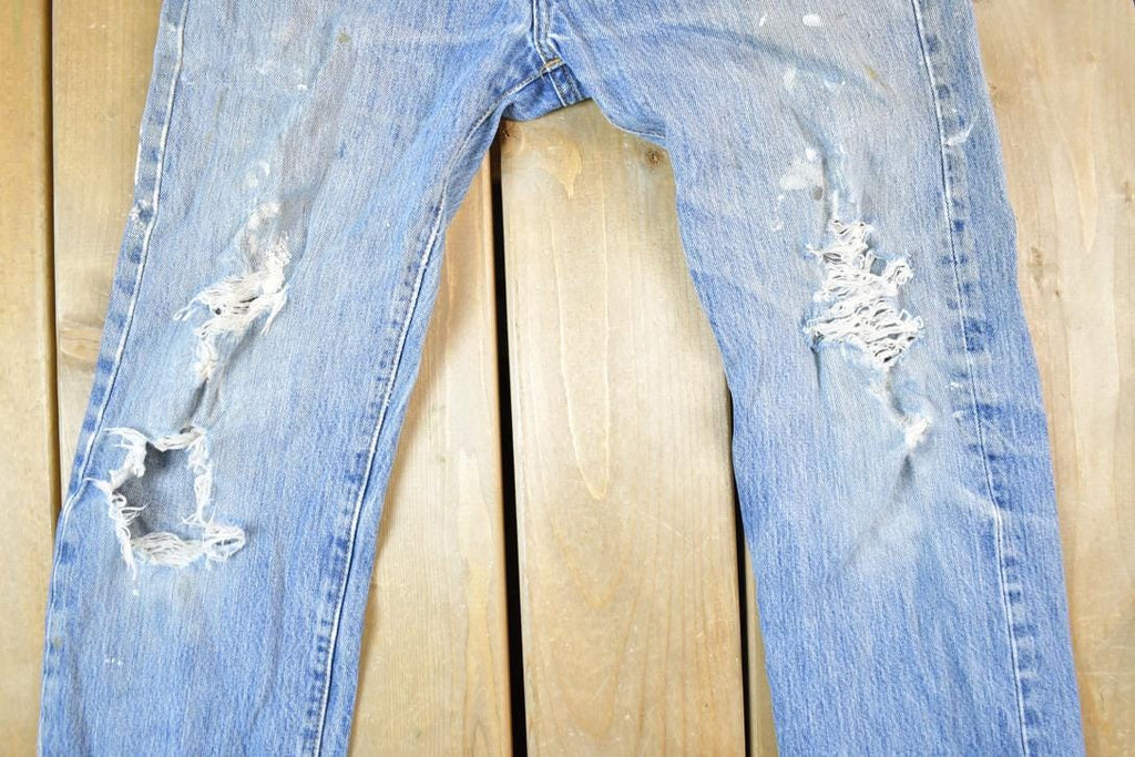Vintage 1990s Perfectly Distressed Levi Strauss Red Tab 501 Denim Jeans Size 30 x 30 Made In USA