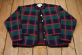 Vintage 1990s Plaid Button Up Knitted Sweater