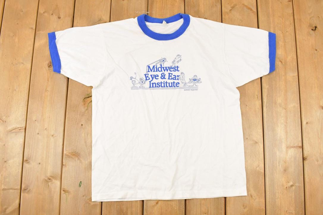 Vintage 1980s Midwest Eye And Ear Souvenir Ringer T-Shirt Men's M