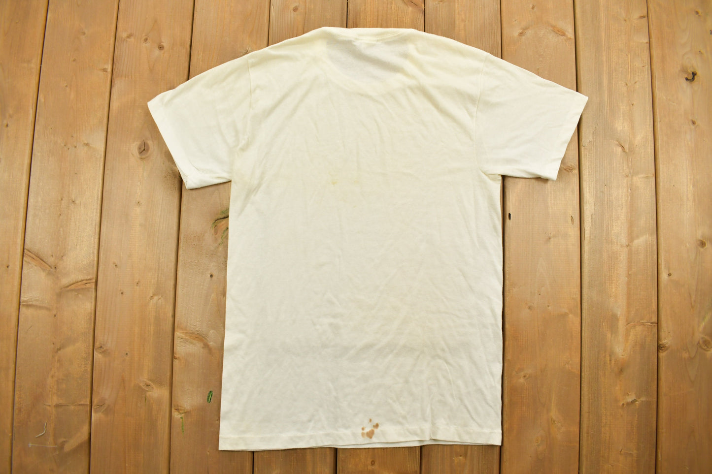 Vintage 1980s Blank White T Shirt / Made in USA / Vintage T Shirt / Streetwear / Single Stitch / Raglan / Vintage Blank / Stanfields