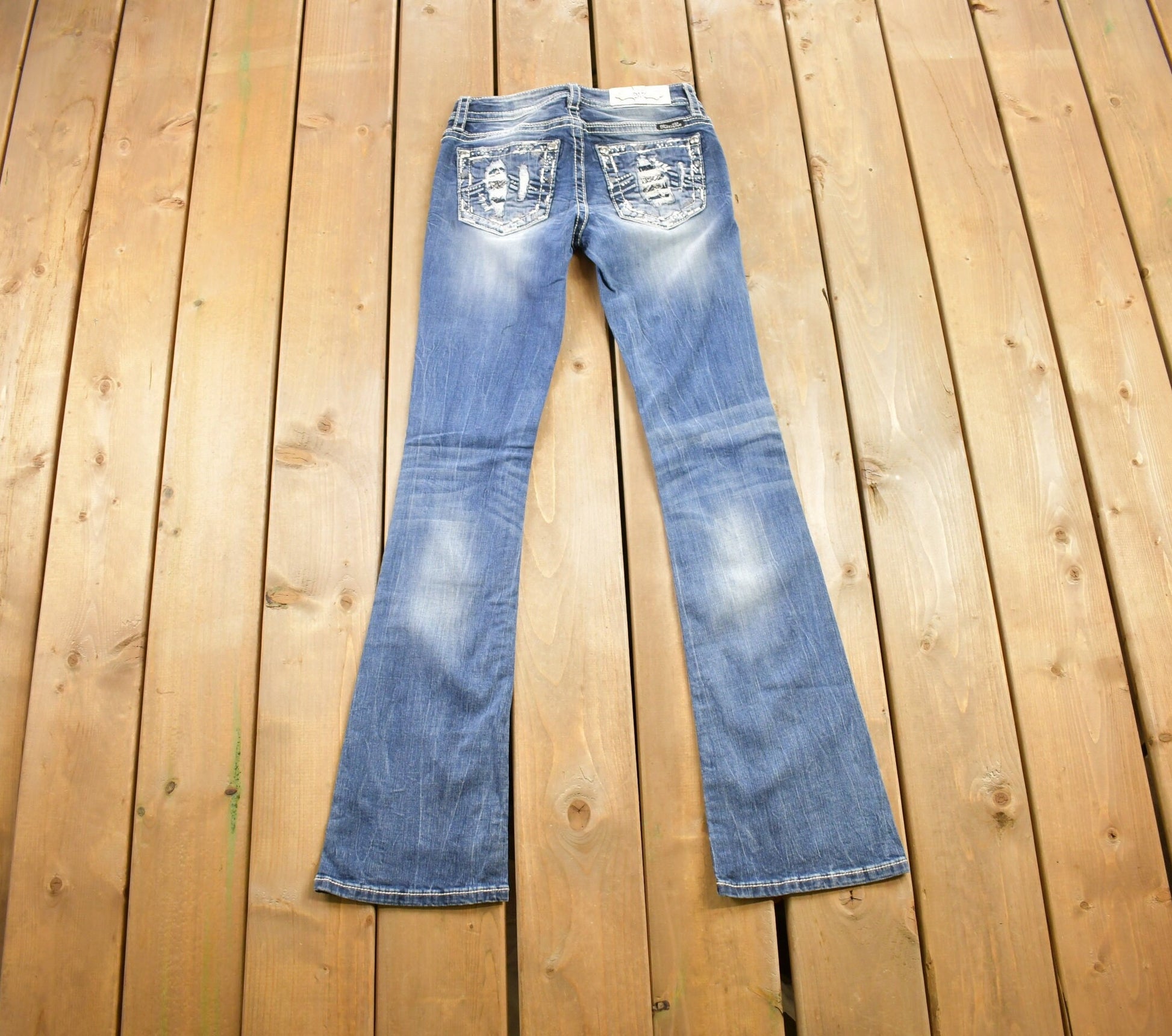 Vintage Y2K Miss Me Bedazzled Low Rise Jeans Size 26x33