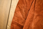 Vintage 1960s Burnt Orange Full Length Suede Leather Jacket