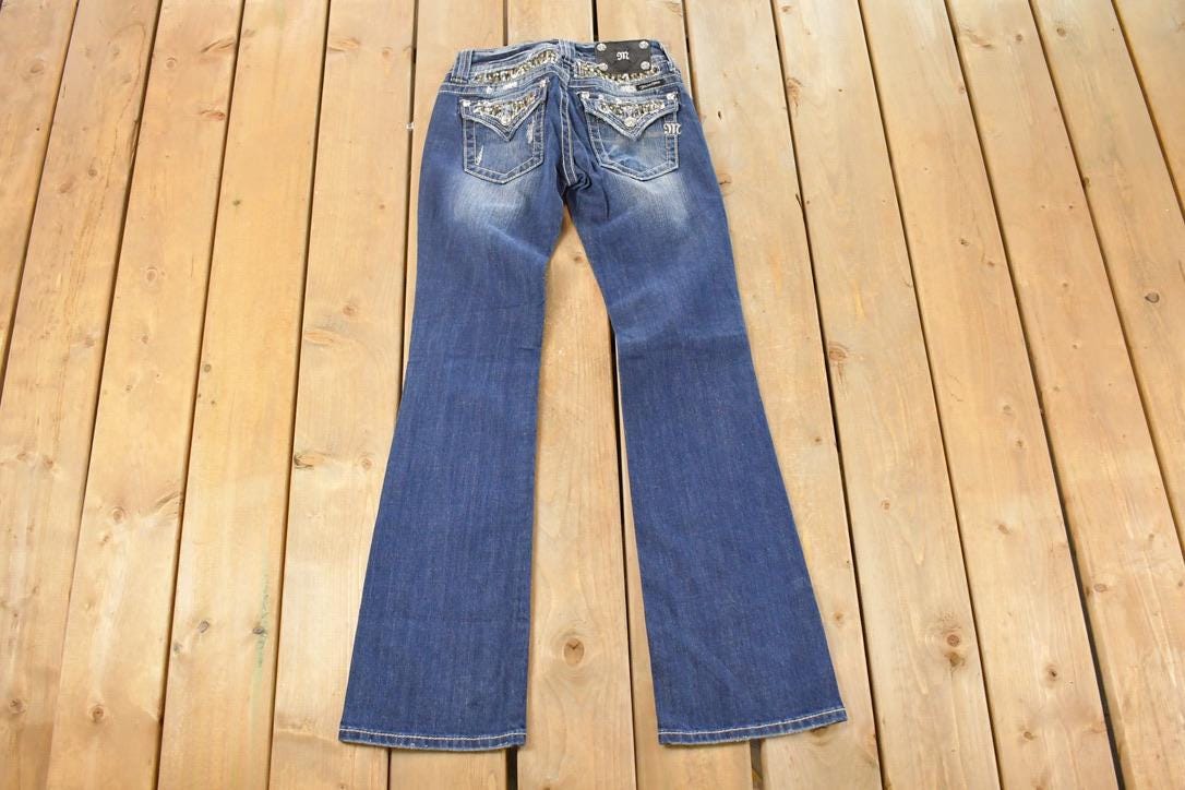 Vintage Deadstock Y2K Miss Me Bedazzled Low Rise Jeans Women's Size 26x31
