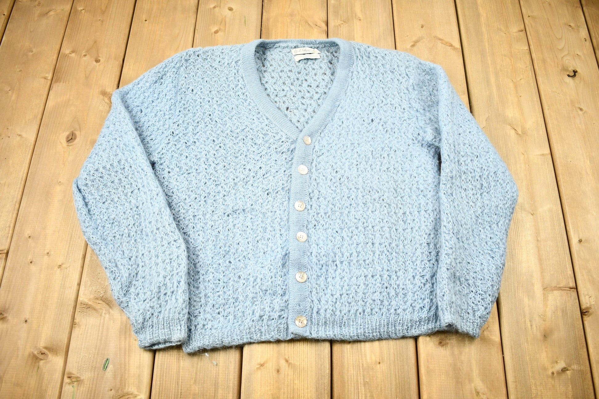 Vintage 1960s Mohair & Wool Knitted Cardigan Sweater