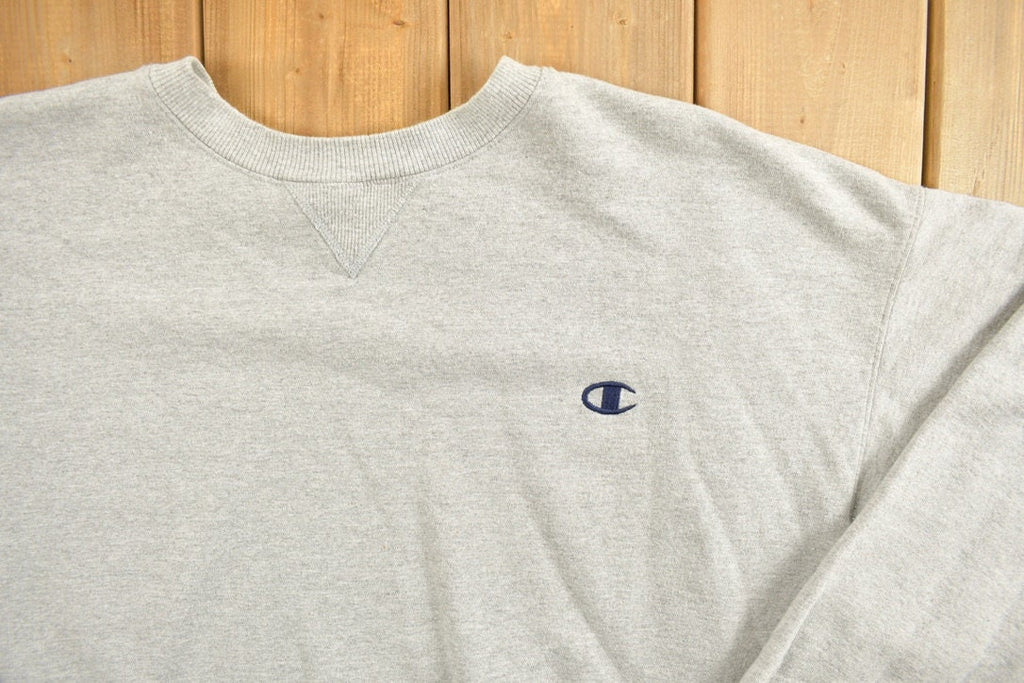 Vintage 1990s Champion Blank Grey Crewneck Sweatshirt