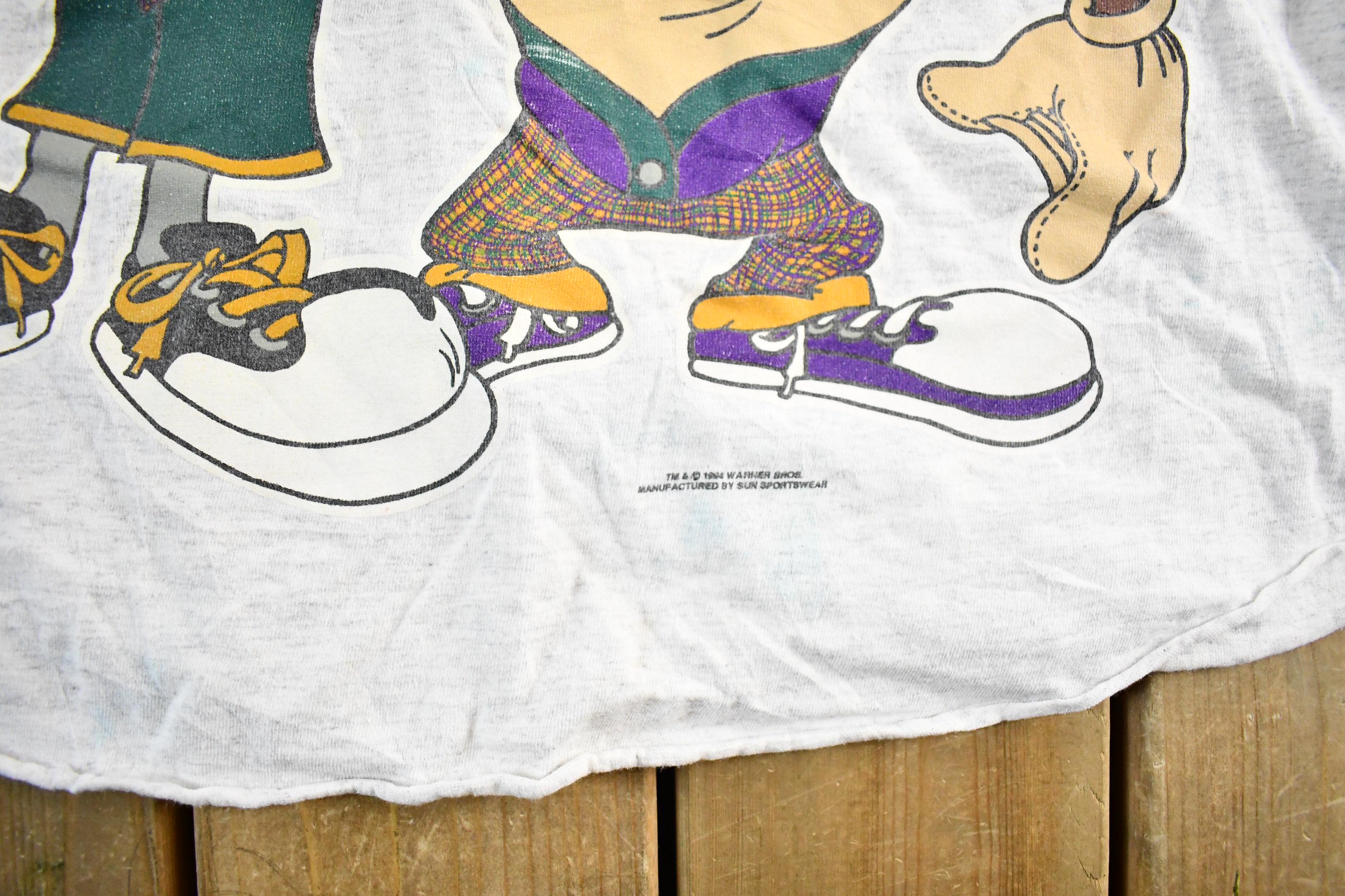 Vintage 1994 Looney Tunes Bugs Bunny Taz Baseball Jersey Shirt Men's XL