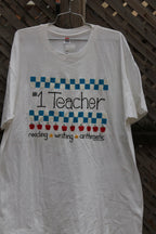 Vintage 1980s #1 Teacher Graphic T Shirt