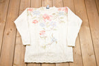 Vintage 1990s Erika Floral Print Knitted Sweater