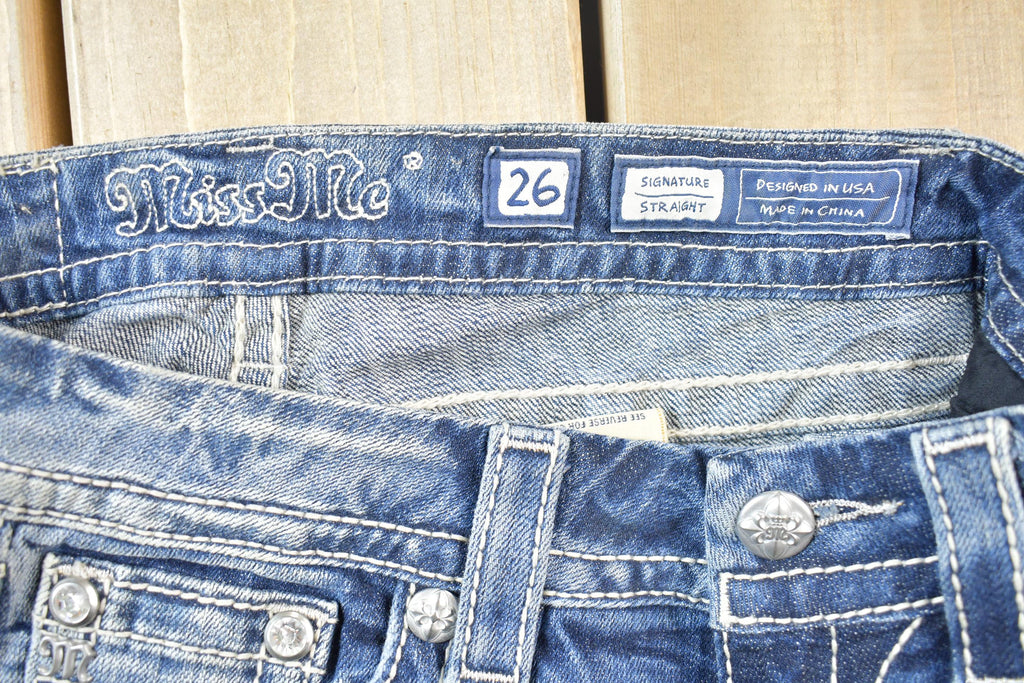 Vintage Y2K Miss Me Bedazzled Low Rise Jeans Size 26x31
