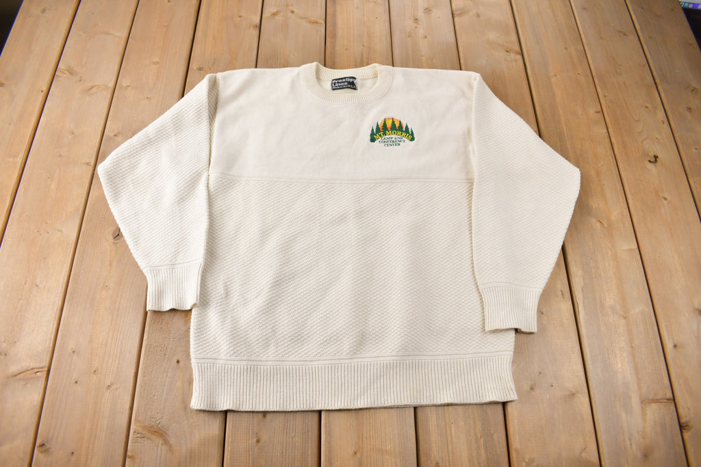 Vintage 1990s Mt. Morris Camp And Conference Center Knit Crewneck Sweatshirt Made In USA